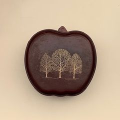 Vintage Japanese Apple-shaped Coaster Set 1970s