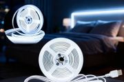 3-Key COB LED Strip Light, Powered by 5V USB, Button Controlled, Space Theme, Single Colour White, High Brightness,