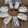 Eight Porcelain Vintage Napkin Holders Blue White Image 6
