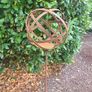 Corten steel garden sphere on a stem Image 3