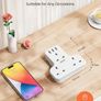 Plug Extension Socket, 3 Way Multi Plug Socket with 3 USB Ports, Power Extender Wall Adaptor for Household Appliances, Iphone, Smartphone, Tablet, Home, Office, Bedroom, 13A 3250W Image 7