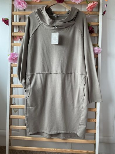 dress bnwt casual hooded dress size small 10/12 khaki marina gigli