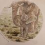 Beautiful Mother and Baby Elephant  Watercolour  By Stephanie Louise Furlong Image 5