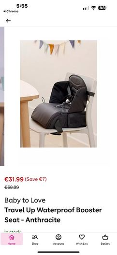 MUNCHKIN Travel Booster Seat with storage