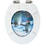 WC Toilet Seats with Soft Close Lid 2 pcs MDF Penguin Design Image 6