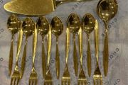 Cutlery/ Desert set sterling silver 800, gold plated