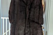 Real fur chocolate color coat