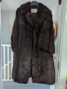 Real fur chocolate color coat
