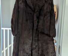 Real fur chocolate color coat