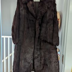 Real fur chocolate color coat