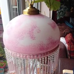 1940s glass french ceiling light