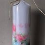 XL decoupage decorative wedding day pillar candle gift Image 2
