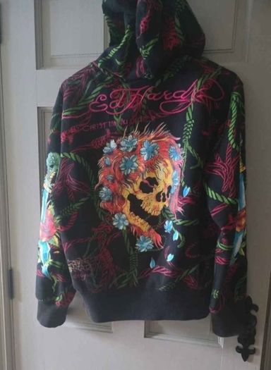 Vintage Y2K ED Hardy by Christian Audigier Zip Hoodie (SIZE M)