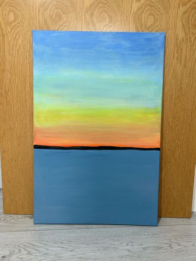 Sunset landscape painting
