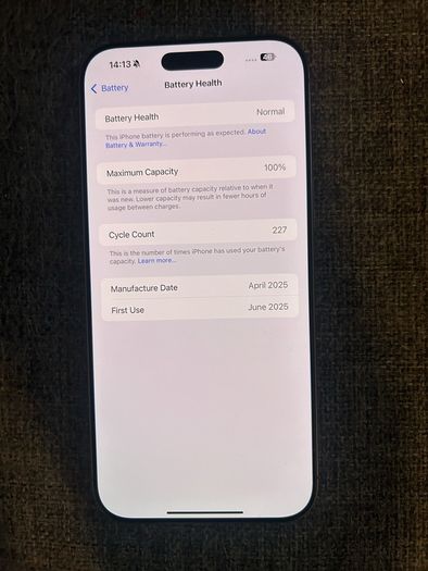 iPhone 16 pro max desert titanium 256gb unlocked, 100% battery percentage