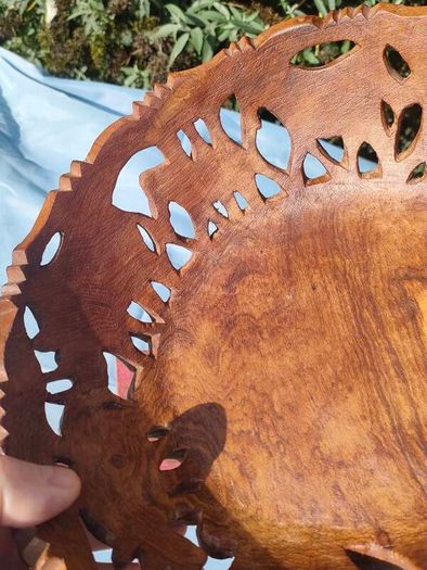 African Animal hand carved wooden bowl