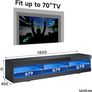 Black TV Unit Gloss 180cm TV Stand Cabinet with LED Lights Modern TV Entertainment Unit with 3 Open Glass Shelves and Drawers Long Design TV Cabinets for Living Room Image 5