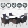 7 Pcs Rattan Dining Set-Brown Image 3