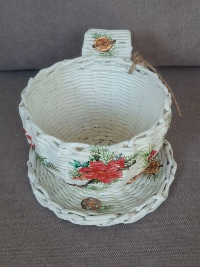 Handmade newspaper basket