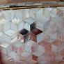 Mother of pearl bridal clutch bag with silver chain carrier strap for sale Image 4