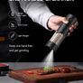 Rechargeable Electric Salt and Pepper Grinder Set, Salt and Pepper Mill with Ceramic Grind, Dust Cover with One-Button Control, Adjustable Coarseness, LED Light, for Home & Kitchen, Black&White Image 8