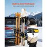 Folding Hitch Mounted Ski & Snowboard Rack, Fits 50 mm Receiver, Carries up to 6 Pairs of Skis or 4 Snowboards, Adjustable Hitch-Mounted Rack for Car with Key Lock, Security Strap, Tilt Access Image 4