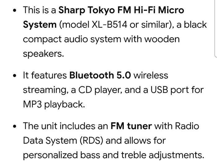 Sharp Blutooth Cd Radio