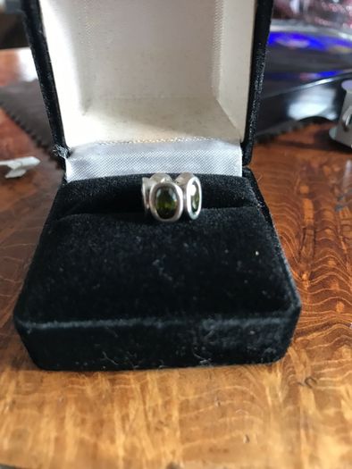 Pandora dark green ovalite bead