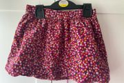 Ditsy pattern pink purple green white yellow corduroy skirt