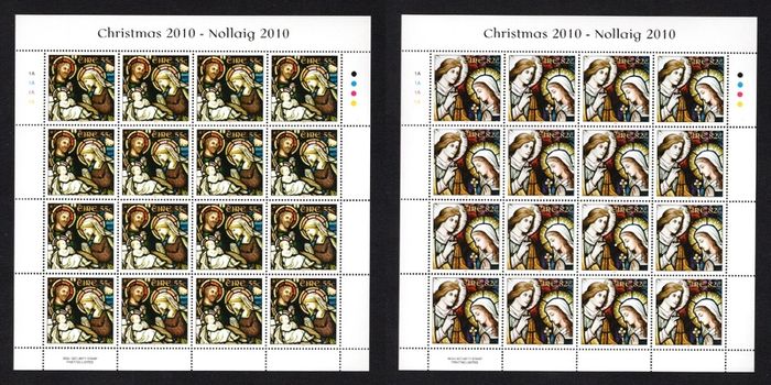 2010 Ireland Christmas Commemorative Stamps Sheetlet Plate 1A1A1A1A Mint Never Hinged (MNH)