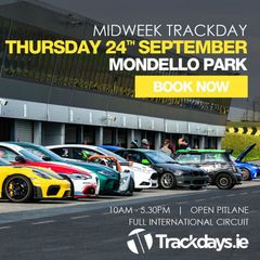 Next Trackday: Thursday 24th Sept Mondello Park