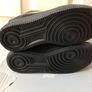 Nike Air Force 1 Perf  Black & Metallic Gold Kids UK 4 Brand New & Unworn Image 3
