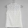 Pre Owned White Floral Lace High-Neck Shell Top Image 4
