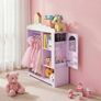 Kids Dress Up Storage, with Jewelry Cabinet, Dress Up Closet with Mirror and Shelves, Princess Costumes Wardrobe Closet, Toddler Costume Organizer Armoire, for Bedroom, Kids Room, Girls, Purple Image 7