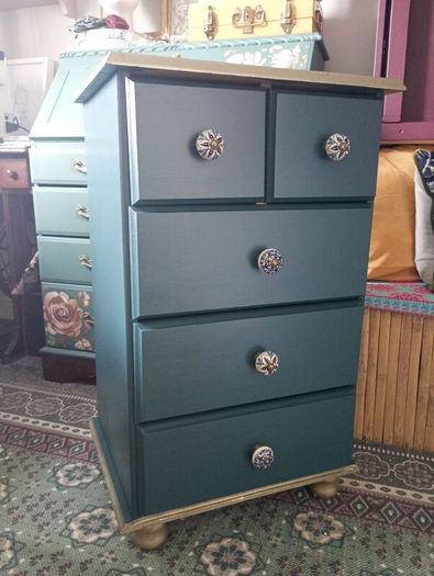 Upcycled old solid wood chest of drawers