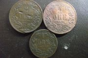 3 Old Swedish Coins (1863-1867)