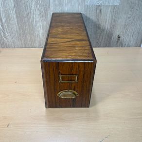 Victorian Oak Index Card Drawer - Large - 50cm x 17cm x 24cm