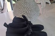 Girls zara black bow boots 32 uk13