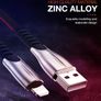 NOHON Premium 2M Apple 3A Lightning Fast Charger & Data Sync Zinc Alloy Flat Nylon Braided Cable (Brand New/Warranty) Image 4