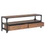 TV Cabinet with 2 Drawers 120x30x40 cm Solid Pine Wood Image 3