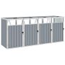 Quadruple Garbage Bin Shed Grey 286x81x121 cm Steel Image 4