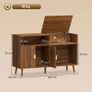 Record Player Stand Vinyl Record Holder with Storage Holds Up to 300 Albums with Flip-Top Compartment Image 2