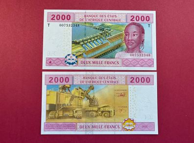 Central African States. 2000 Francs 2002 UNC   Pick 108a ( T ) Congo  )