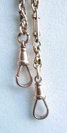 Victorian  heavy real 9 Carat Gold Albert or Necklace Chain with T-Bar length 20" - 24,3g