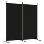 2-Panel Room Divider Black 175x180 cm Fabric Image 2