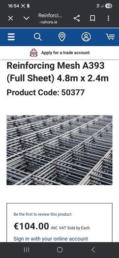 Reinforcing Mesh A393 (Full Sheet) 4.8m x 2.4m