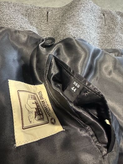 Men's Gray Double-Breasted Herringbone Coat