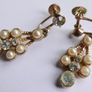 Vintage Earrings feature gold-tone screwback closures adorned with faux pearls and rhinestones Image 8