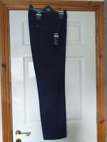 Men's Navy Soft Handle Trousers - Size 36" X 33"
