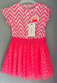 Billieblush girls neon pink & white dress Age 3 BNWT